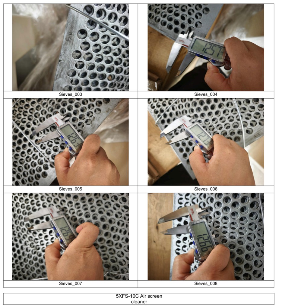 Medición técnica de tamices con calibrador digital — limpiador de aire 5XFS-10C